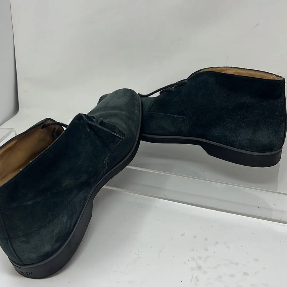 Tod’s Sz 10 Desert Boots in Blue Suede Chukka Boots Shoes